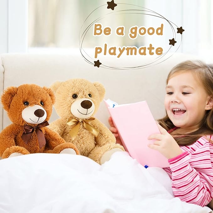 MaoGoLan 10 Pack Teddy Bears in Bulk 14 inch Stuffed Animals Set for Kids Small Stuffed Bears Bundle Teddy Bear for Wholesale, Baby Shower Decorations Christmas (Machine Washable)