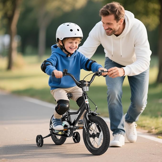 COSTWAY 12/14/16/18 Inch Kids Bike, Boys & Girls Training Bike w/Removable Training Wheels, Pneumatic Tires, Adjustable Handlebar & Seat, Dual Brake System, Children Toddler Bicycle for 3-8 Years Old