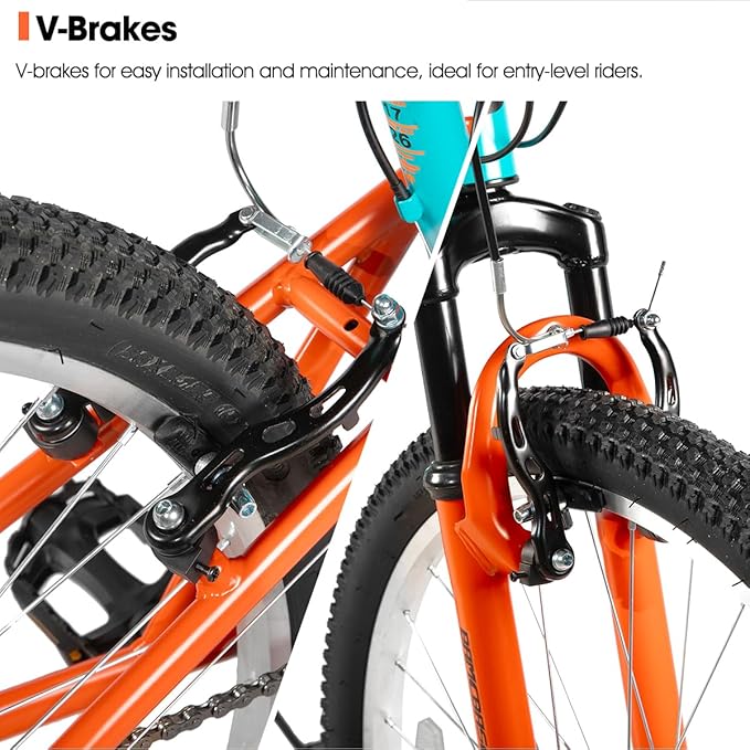 Hiland Full Suspension Mens Mountain Bike, 18 Speed, 26 Inch Wheel, Dual V Brake Bike for Men Womens Adult Bicycle