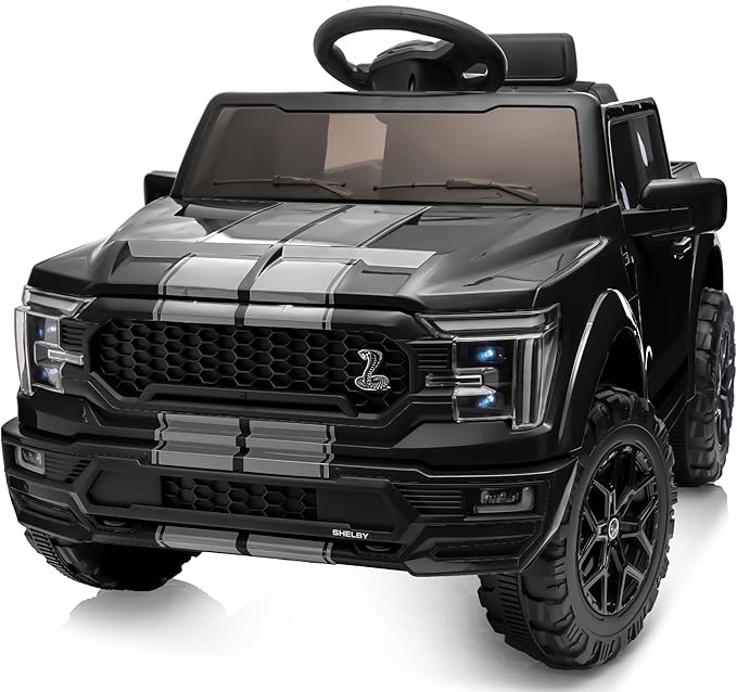 Licensed Ford Shelby F-150 24V Kids Ride on Toy, Electric Car for Kids with Remote Control, 400W Motors - Black