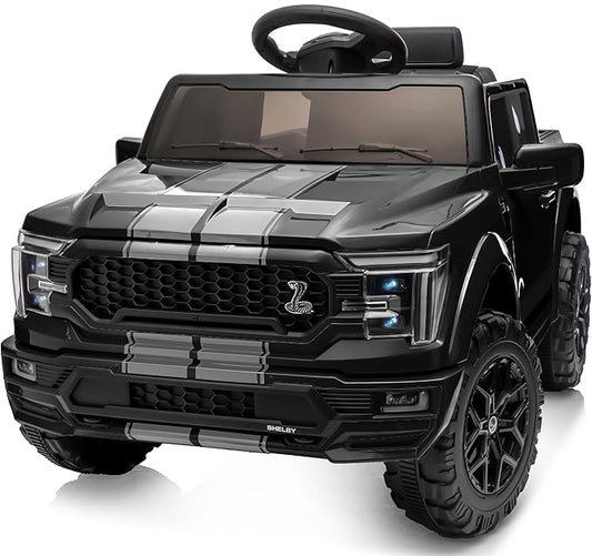 Licensed Ford Shelby F-150 24V Kids Ride on Toy, Electric Car for Kids with Remote Control, 400W Motors - Black
