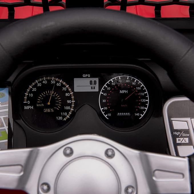 Aosom 12V Kids Ride On Truck with Parent Remote Control, Battery Powered Electric Car with Spring Suspension, Adjustable Speed, LED Lights and Horn, Red