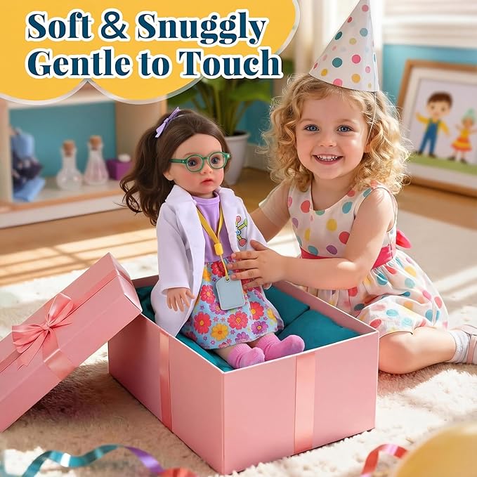 BABESIDE American Realistic Baby doll Girl - 16-Inch Scientist Doll PlaySet with Microscope & Toy Chemistry Lab Accessories for 5 6 7 8 9 10 11 12 Years Girl Gift, Pretend Play, Birthday & Christmas