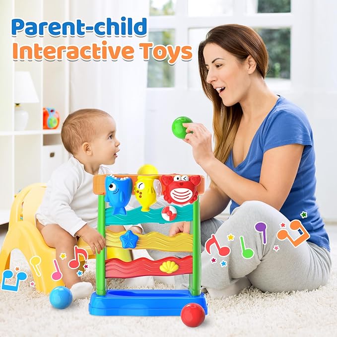 Toys for 1 2 Years Old Boys Girls, Musical Toys for 12-18 Months, Interactive Toddler, Montessori Toys, Christmas Birthday Gifts for Baby Kids Toddlers Age 1-2 Years Old (Multicolored)