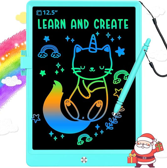LCD Writing Tablet Doodle Board,12.5 inch Colorful Drawing Pad,Electronic Drawing Tablet, Drawing Pads,Travel Gifts for Kids Ages 3 4 5 6 7 8 Year Old Girls Boys (Blue)