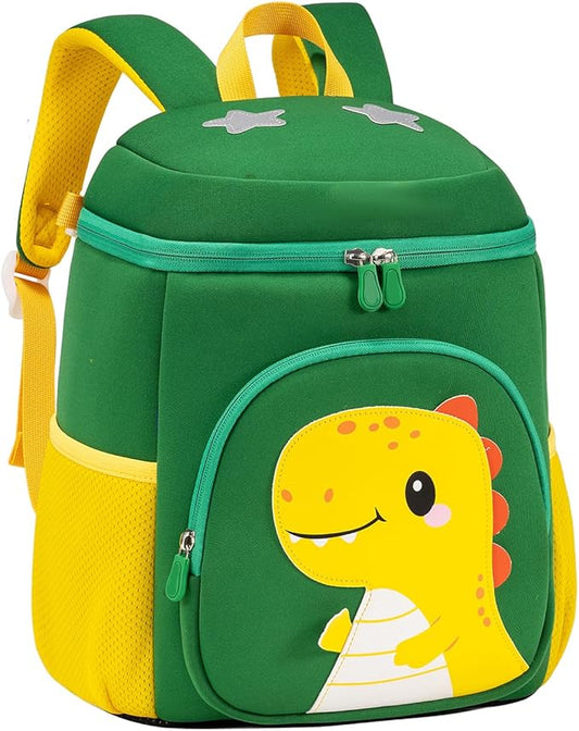 kids schoolbag with diving fabric and breathable pads - lightweight reflective backpack for boys and girls (green, Large)