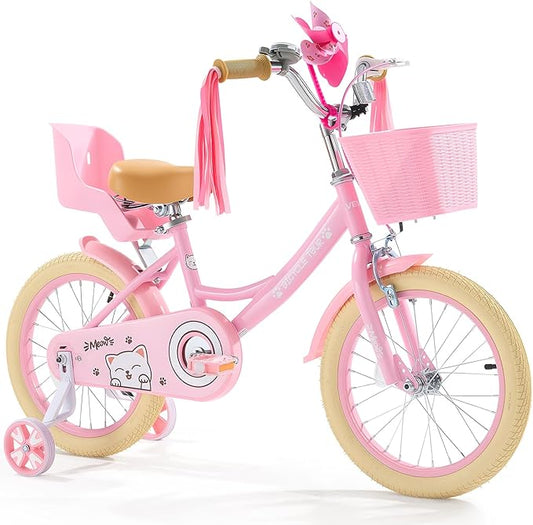 VEVOR Kids Bike, 14/16/18 Inches BMX Style Children Bicycle, Training Wheels Included, Sturdy and Easy to Assemble, Toddler Bike for Boys & Girls Learning to Ride, Blue