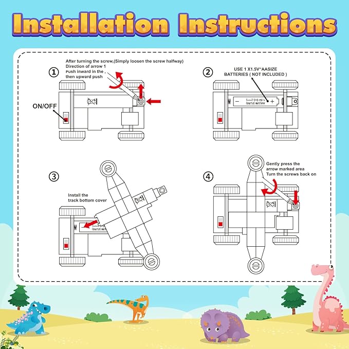 Magnetic Tiles Dinosaur Car Toddler Toys 3 4 5 Year Old Boys Girls, Magnetic Blocks Monster Car - 2 Dinosaur Lids and 2 Chassis, Compatible with Traversable on Magnet Roads.