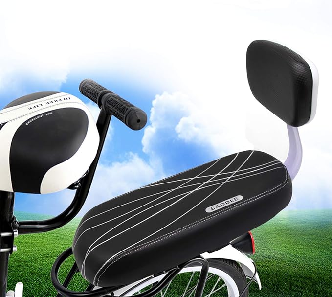 Kids Bike Seat, Bicycle Rear Seat for Kids Bicycle Seat with Backrest Cushion Armrest Handrail Set Kid Child Safety Carrier Bicycle Baby Seat
