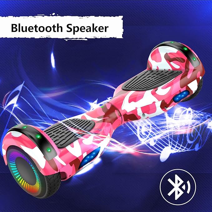 LIEAGLE Hoverboard, 6.5" Self Balancing Scooter Hover Board with Bluetooth Wheels LED Lights for Kids Adults