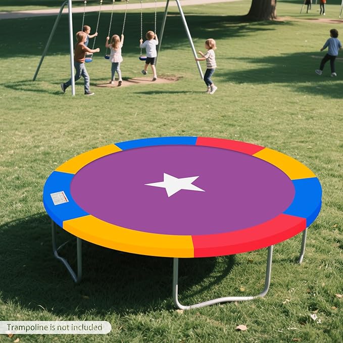 Eapmic Trampoline Pad Replacement, Trampoline Safety Pad, Spring Cover for 8ft 10ft 12ft 14ft 15ft 16ft Round Trampoline with Waterproof Foam Padding, Universal Trampoline Accessories