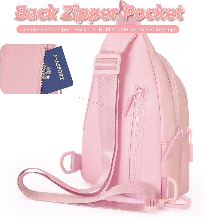 Birthday Gift for 5 6 7 8 9 10 11 12 13 14 15 16 Year Old Girls Fanny Pack Crossbody Bags for Women,Cute Trendy Stuff - Peach,J