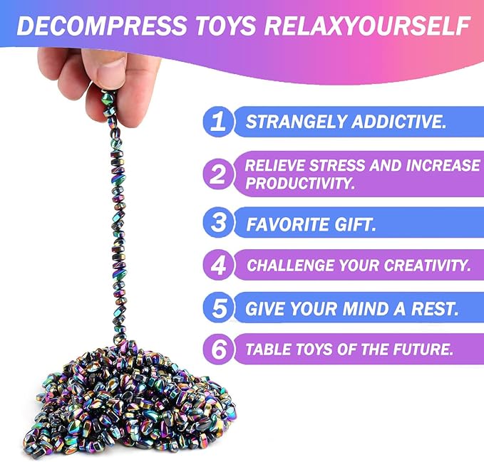 1100pcs Desk Fidget Toys for Adults, Stress & Anxiety Relief, Sensory Fidget Toys for Office, ADHD, Autism,Ideal Gift (1100Pcs Colorful)