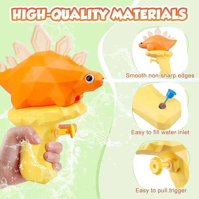 Dolanus Water Gun Toys for Kids 3 4 5 6 7 8 Years Old: Dinosaur Mini Water Guns, Squirt Guns for Kids Ages 4-8, Small Water Gun Party Favors, Outdoor Water Toys