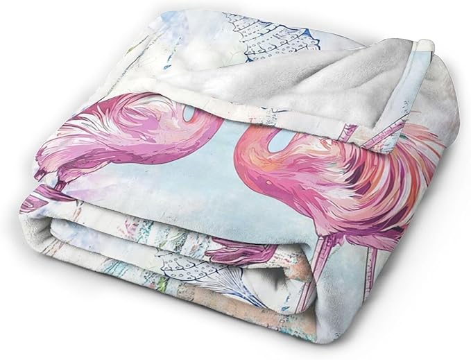 Flamingo Blanket Gifts for Girls Boys Beach Throw Cozy Plush Fleece Flannel Lightweight Fuzzy Party Blankets for Women Men 80"X60"