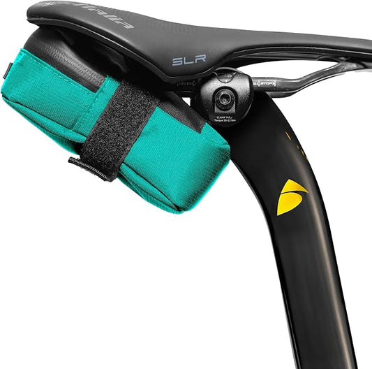 Signature Bike Saddle Bag – Aqua | 0.5L Bike Seat Bag (3" x 5.25" x 2") | Water-Resistant Ripstop, Waterproof Zipper, Internal Pocket | Durable Under Seat Storage