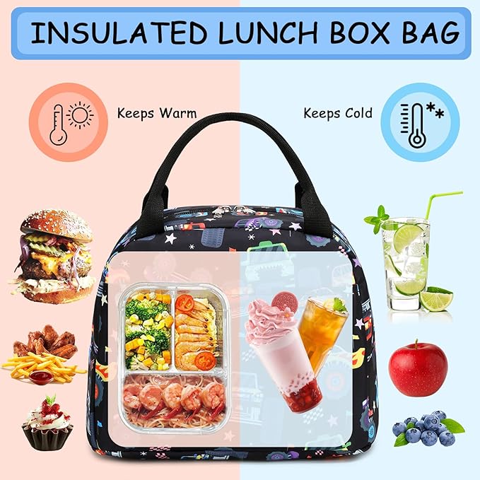 CAMTOP Lunch Box Kids Insulated Lunch Bag Large Reusable Leakproof Cooler Lunch Bags for Boys Girls School Travel Picnic