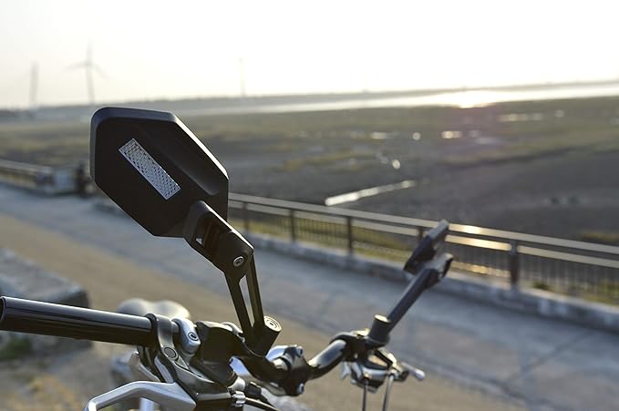 MEACHOW New Scratch Resistant Glass Lens,Handlebar Bike Mirror, Adjustable Safe Rearview Mirror, Bicycle Mirror (Silver Right Side) ME-005RS