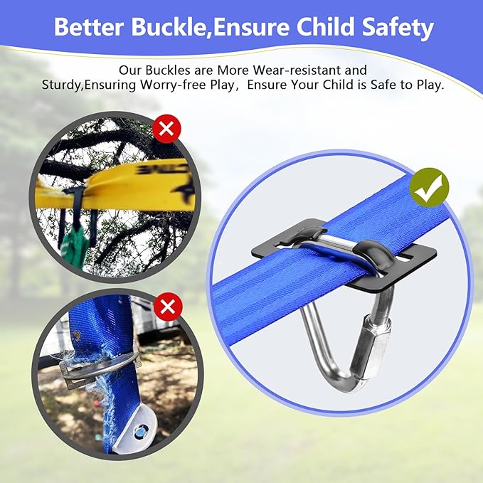 2x56FT Ninja Warrior Obstacle Course for Kids, Ninja Slackline with 11 Accessories, Slackline Kit with Pulley, Rope Ladder, Monkey Bar,Arm Trainer, Climbing Rope