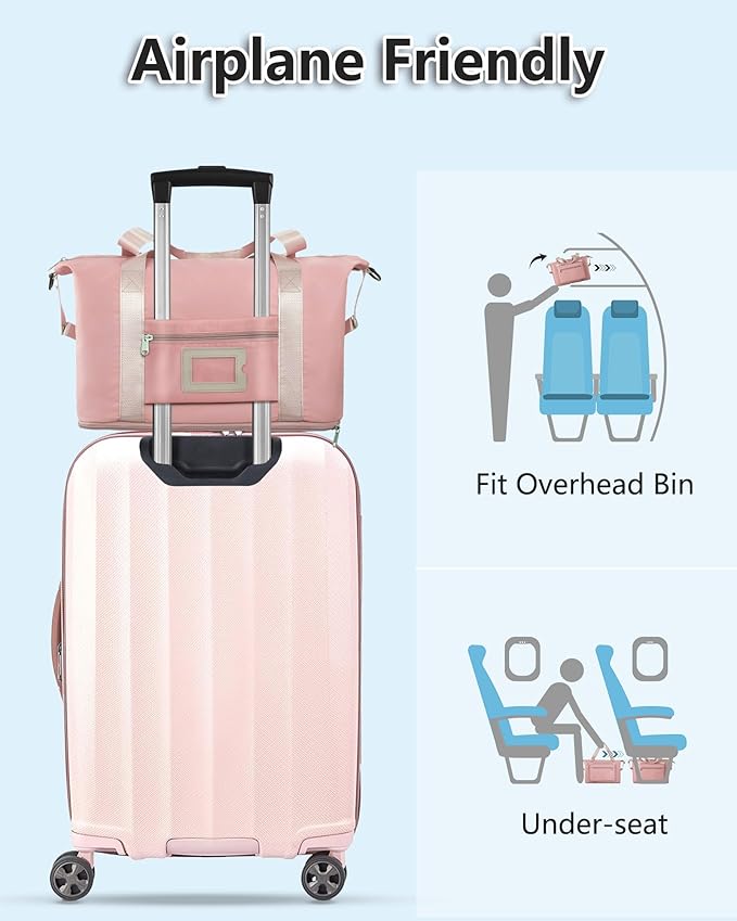 Personalized Gifts for Women Girls, Cute GYM Gymnastics Sports Workout Dance Bag with Shoe Compartment, Initial Large Duffle Carryon Bag for Traveling Essentials for Teen Tween Kids-Pink K