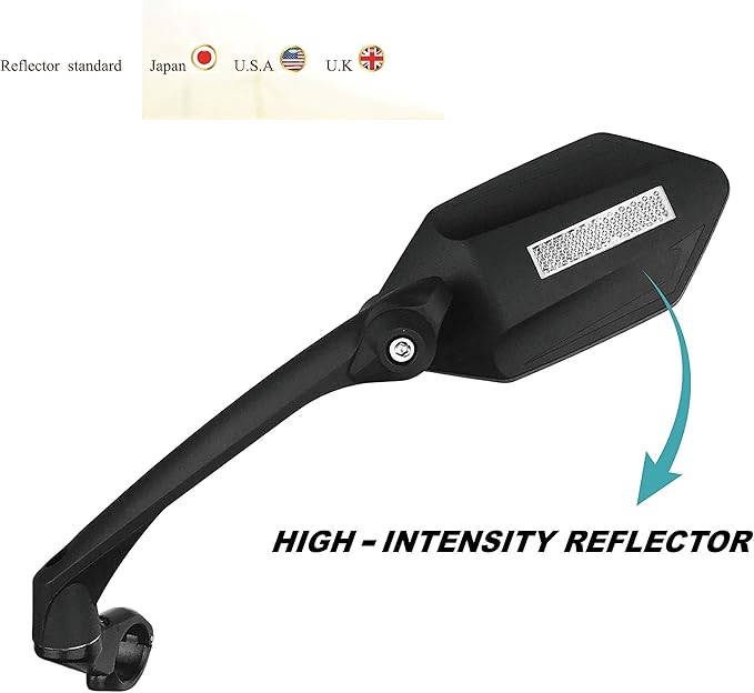 MEACHOW New Scratch Resistant Glass Lens,Handlebar Bike Mirror, Rotatable Safe Rearview Mirror, Bicycle Mirror,ME-007