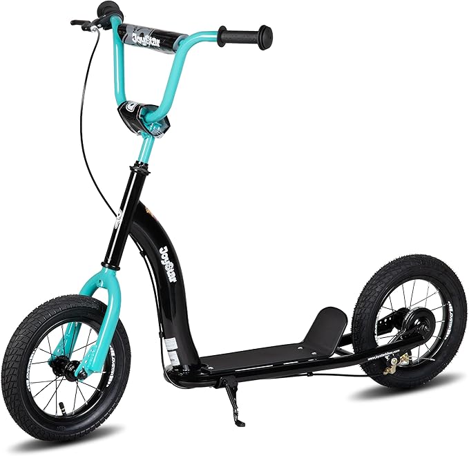 JOYSTAR Kick Scooter for Kids 5+ Teens & Youth, Lightweight Kids Scooter with Adjustable Handlebar, 2 Wheel Scooter for Boys & Girls, 12" Inflatable Wheels Rear Drum Brakes