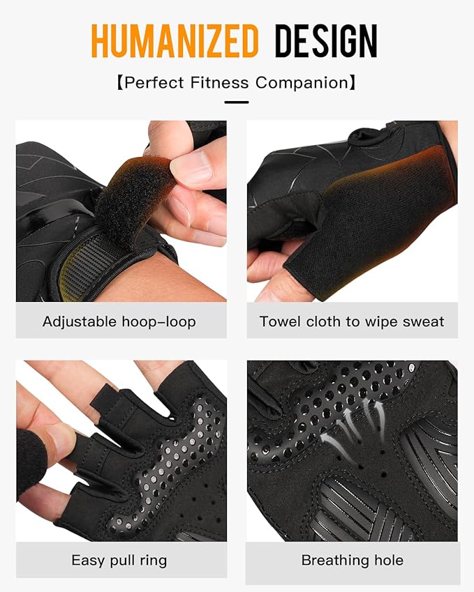 ATERCEL Cycling Gloves - Men's Bicycle Gloves for Cycling, Workout, Gym, Training, Weight Lifting, Outdoor, Dirt Bike, Mountain Bike, Riding