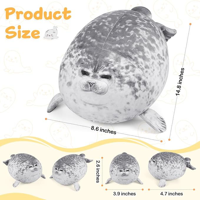 KMUYSL Toys for Ages 0 1 2 3 4 5 6 7 8+ Years - Plush Mommy Stuffed Animal with 4 Babies in Her Tummy, Soft Plush Toys Set, Christmas Birthday Gifts for Girls Boys Baby, Toddler, Kids (Seal Toys)