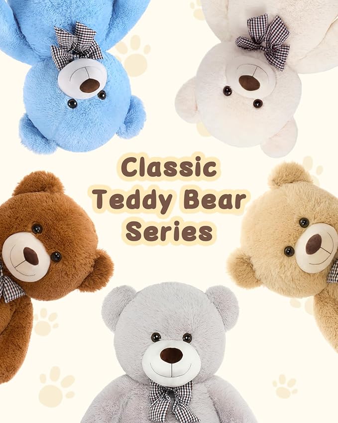 MaoGoLan Giant Teddy Bear Plush Toy - Ultra Soft & Cute Large Stuffed Animal 39 inches, Perfect for Baby Showers, Birthdays, Valentine’s Day Gifts (Kids, Couples, Family), Tan