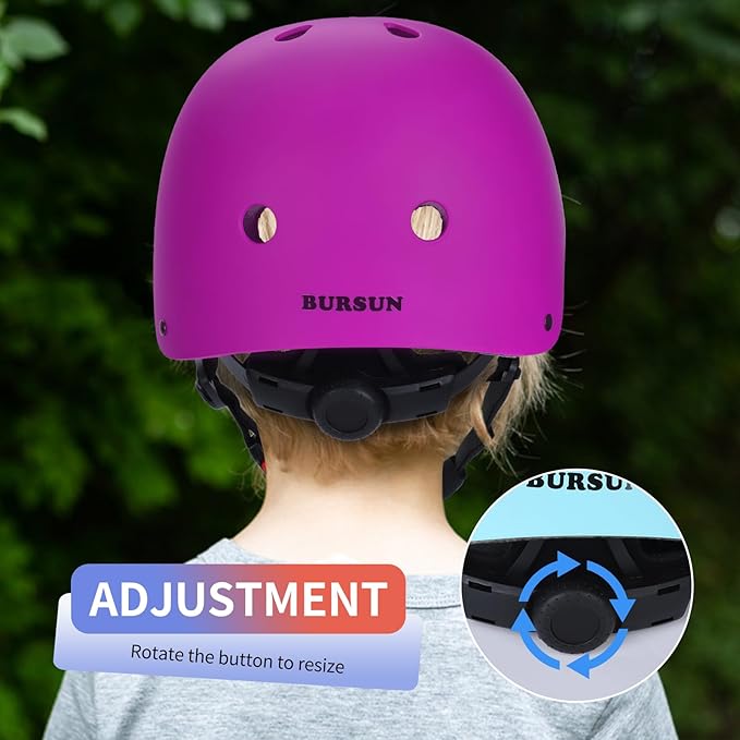 BURSUN Kids Bike Helmet Ventilation & Adjustable Toddler Helmet for Ages 2-14 Kids Boys Girls Multi-Sport Helmet for Skateboard Roller Skateing Bicycle Scooter blance Bike