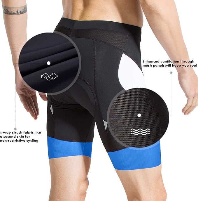 Men's Cycling Shorts Padded Bicycle Riding Half Pants Bike Biking Cycle Tights