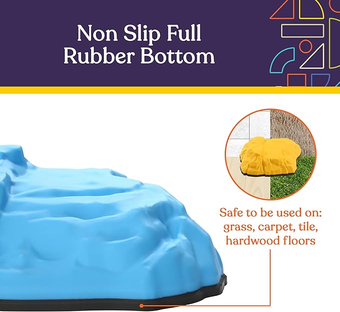 Special Supplies Mountain Shaped Stepping Stones for Kids Indoor and Outdoor Balance Blocks Promote Coordination, Balance, Strength Child Safe Rubber, Non-Slip Edging (Multi-Color, 6)