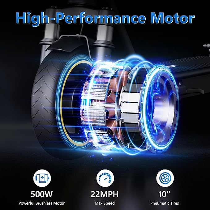 Electric Scooter, 8.5" /10" /14" Tire, 16/19/22 Mph Top Speed, 12/22/27/28/49 Miles Long Range, Folding Escooter for Adults and Teens with Dual Braking,Dual Suspension, App