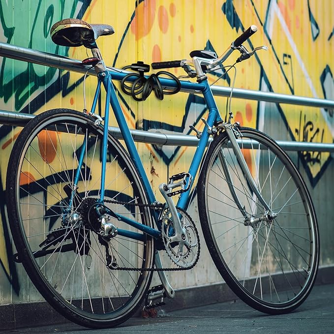 Titanker Bike Lock, 1/2 Inch Thick Bike Lock Cable Coiled Secure Bicycle Lock with Keys Scooter Lock Bike Locks Heavy Duty Anti Theft Bike Cable Lock with Mounting Bracket (4Feet, 6 Feet)