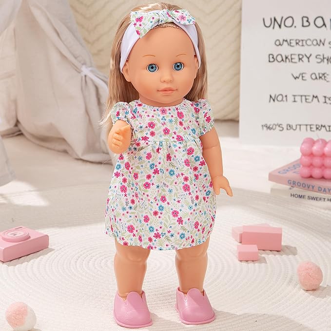 Mother Love Walking Dolls,16 Inches Interactive Baby Dolls, Baby Dolls with Hair, Singing and Walking Dolls for Girls,for 3+ Year Old Girls Gifts