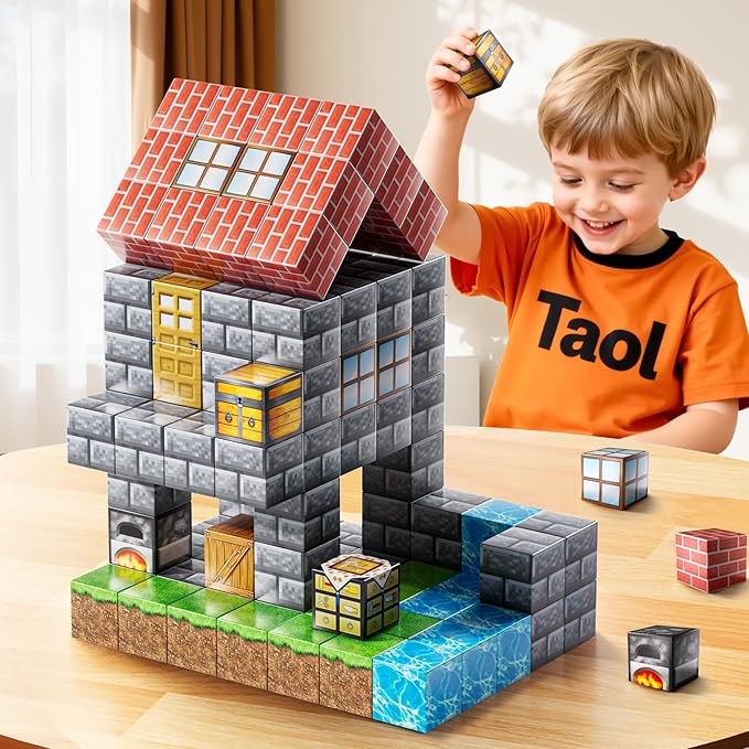 Magnetic Blocks Toys for Kids, 110PCS Magnetic Building Blocks, STEM Montessori Sensory Stacking Toy for Boys Girls Age 3 4 5 6 7 8 9 10, Christmas Birthday Gifts for Boys and Girls Age 3+