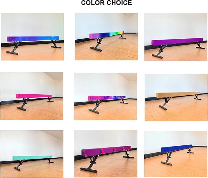 Adjustable Balance Beam 8 ft Gymnastic Beam Adjustable Height for Kids and Teenage of All Gymnastic Levels, Gymnastic Training Beam Gymnastic Equipment for Athlete Home and Gym Club Use