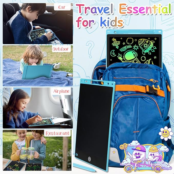 16 Inch LCD Writing Tablet - Colorful Electronic Drawing Pad & Doodle Board for Kids Ages 3-8, Erasable Educational Toy,Birthday and Christmas Gift for Girls and Boys (Blue)