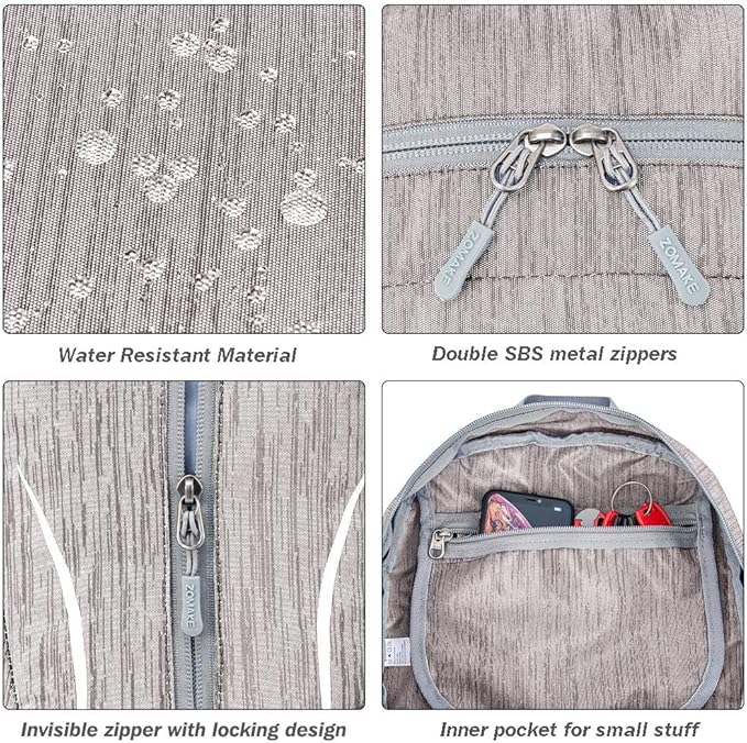 ZOMAKE 25L Ultra Lightweight Packable Backpack, Foldable Hiking Backpacks Water Resistant Small Folding Daypack for Travel(Light Gray)