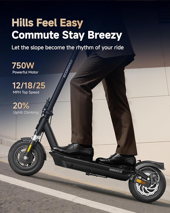 Electric Scooter for Adults, 30-32Miles Long Range Electric Scooters, 500W-750W Motor & 21-25MPH Adults Commuting Scooters, 10" Tires, Lightweight Foldable E-Scooter with Turn Signals