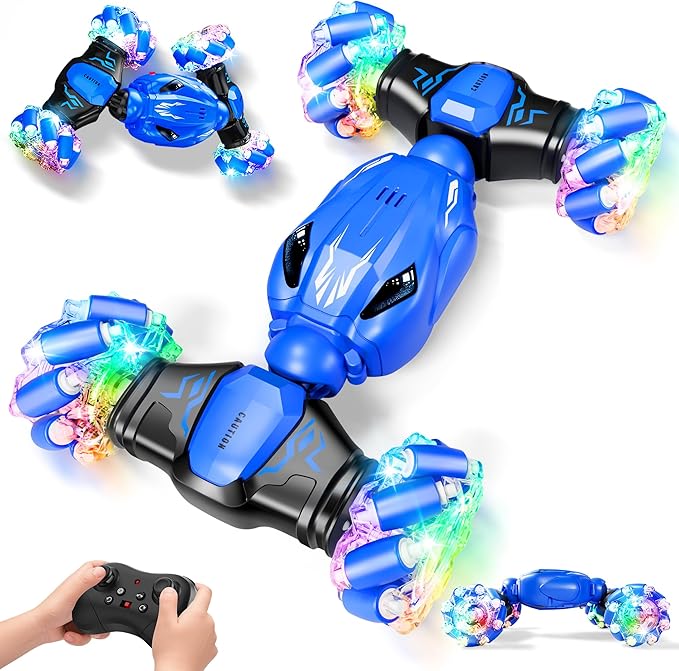 Remote Control Car for Boys 4-7 8-12, 4WD Rc Stunt Car 360° Rotate Transform,Off Road Drift with Lights,All Terrains RC Cars for Kids, Boys Girls Gifts for Age 7 8 9 10 11 12 Years Old