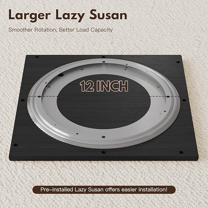 YOWOS Rotating Bookshelf Tower, 360 Display Spinning Bookcase, Bamboo Bookshelf Floor Standing Storage Rack, Wood Narrow Book Shelf Organizer for Kids&Adults (Black, 2 Tier)