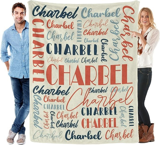 Name Blanket Personalized Blanket for Adult Kids Flannel Customize Throw Blanket Custom (Color 08, 40 x 50 Inches)