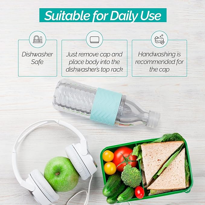 Copco Hydra 16.9 oz Water Bottle with Leak-Proof Lid - Tritan Reusable with Textured Grip Sleeve - BPA-Free, Shatter-Resistant, Dishwasher Safe for Travel, Gym, Work, Outdoor Adventures (Robin Blue)