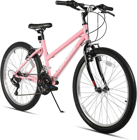 HILAND Bamcbase Womens Mountain Bike, 24 26 Inch 18 Speeds Hybrid Commuter Bicycle for Adults, Sport Hardtail Trail MTB