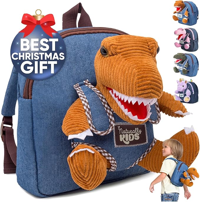Mini Backpack for Kids w Dinosaur Toy, Mini Backpack for Toddler Boys, Gift for 2 3 4 5 Year Old Girl Boy