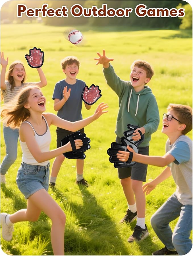 Toss and Catch Ball Game for Kids 3-8, Pool & Beach Ball Game, Outdoor Sports Toy with 2 Soft Sticky Balls & 2 Upgraded Paddles, Ages 3-8+