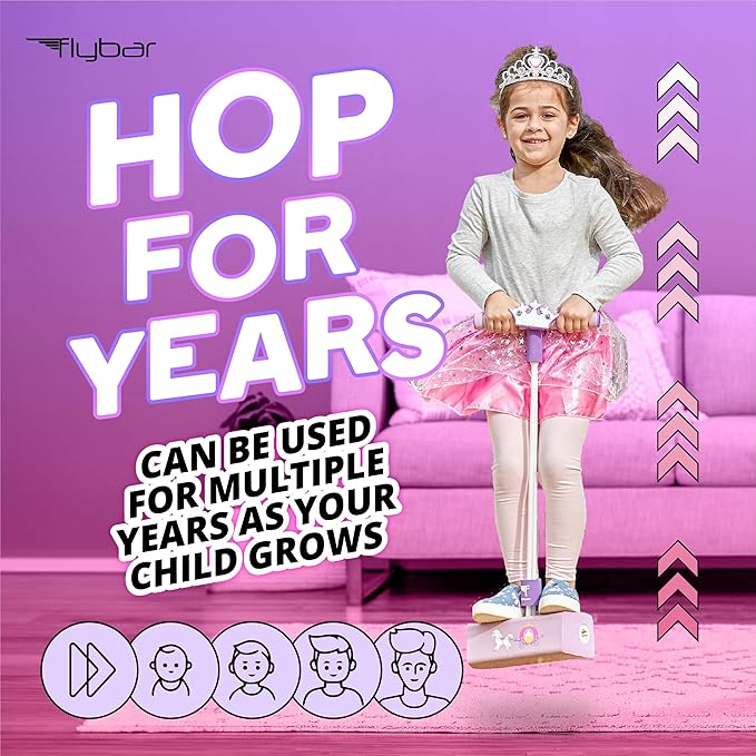 Flybar My First Foam Pogo Jumper for Kids Fun and Safe Pogo Stick for Toddlers, Durable Foam and Bungee Jumper for Ages 3 and up, Supports up to 250lbs