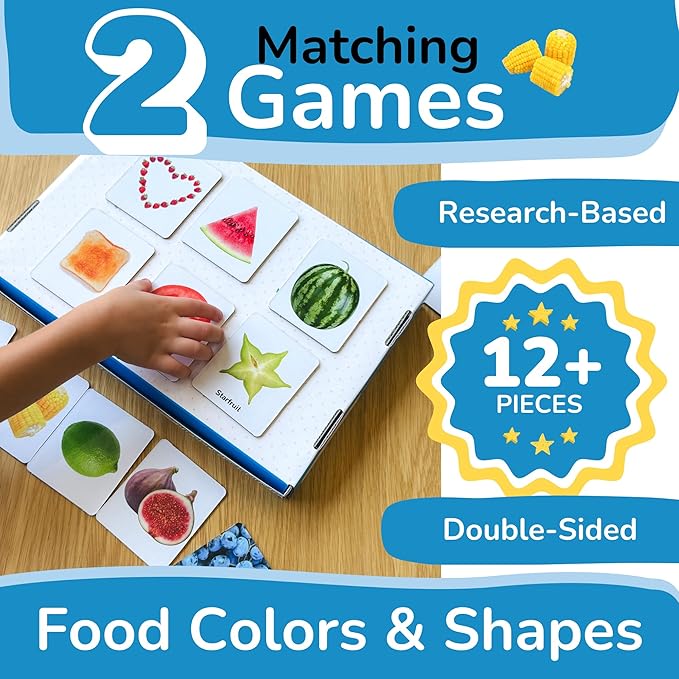 Preschool Learning Activities, Educational Books, Toddler Flashcards, Montessori Games, Picture Cards, Play Food for Toddlers 1-3, 1 Year Old Girl Gifts and Toys, 2 Year Old Girl Birthday Gift