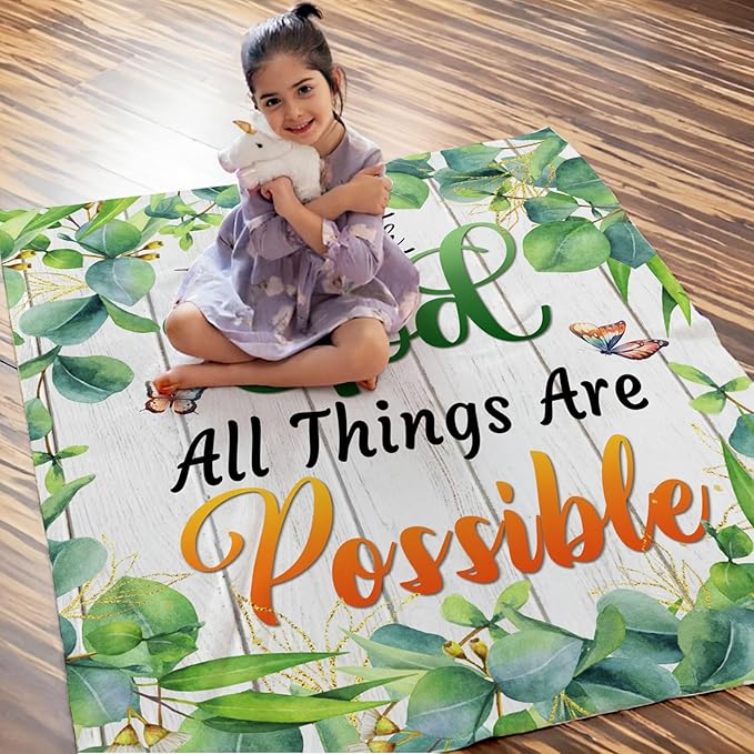 Blanket for Girls, Christian Throw Blanket Gifts for Kids Girls Age 4-6, 40"x50" Cozy Fuzzy Cute Flannel Inspirational Blankets Gift for Girl Daughter Lightweight Throws for Couch Sofa Bed Decor